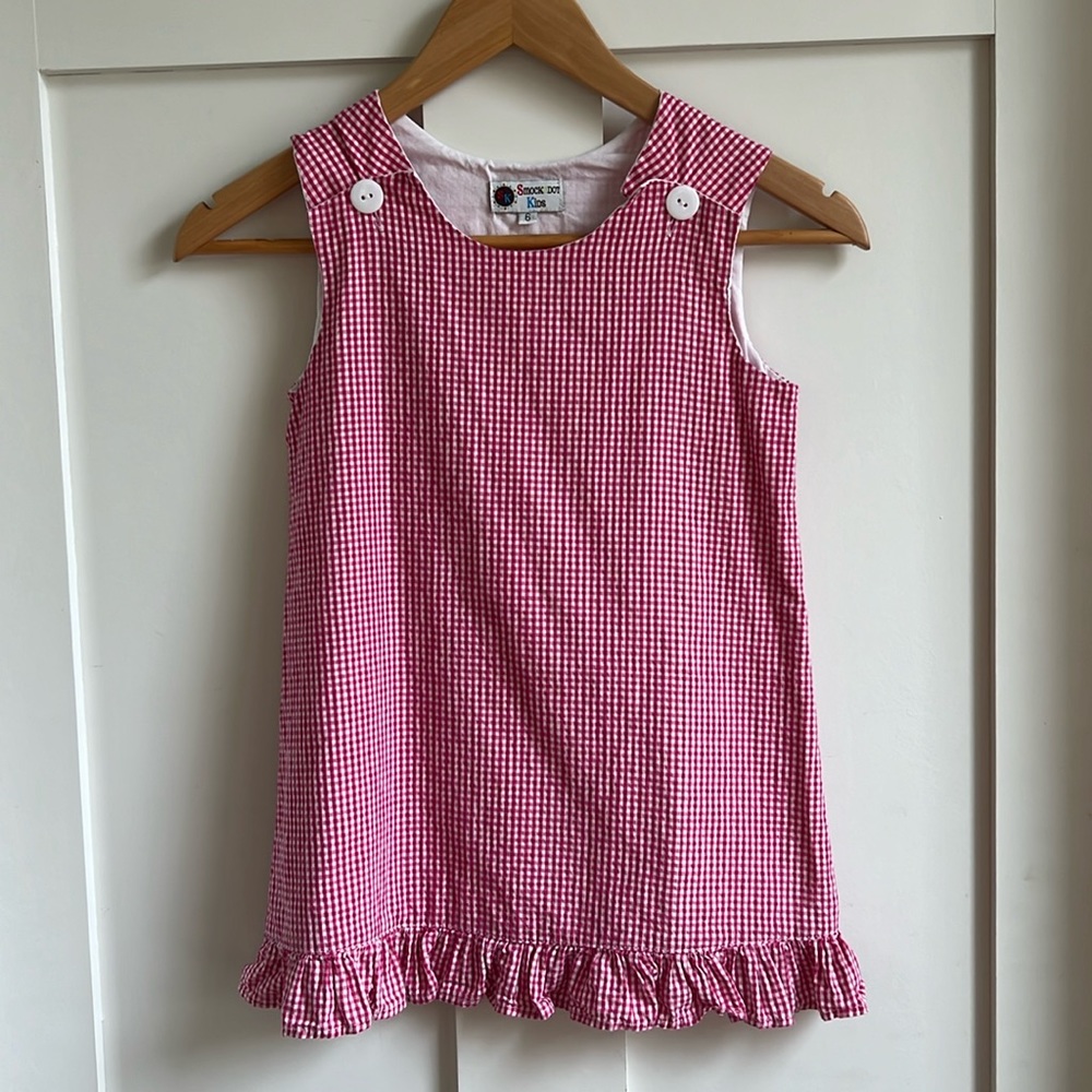 SmockADot Pink and White Gingham Dress